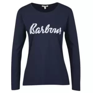 Image of Barbour Womens Otterburn L/S Tee Navy/White 18