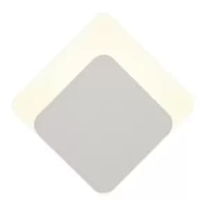 Image of Magnetic Base Wall Lamp, 12W LED 3000K 498lm, 15, 19cm Diamond Bottom Offset, Sand White, Acrylic Frosted Diffuser - Luminosa Lighting