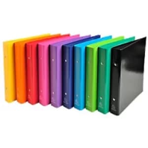 Image of Exacompta Ring Binder Iderama 529E Carton 25mm 2 ring 170 x 220 mm Assorted Pack of 10