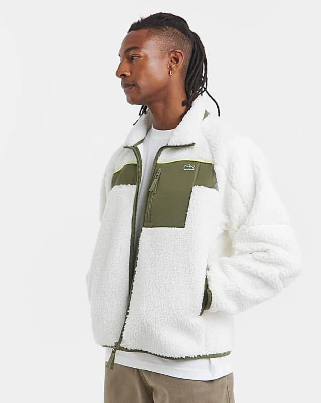 Image of Lacoste Lacoste Colourblock Fleece White - Lacoste - Size: S37 White Male S37 LA23601