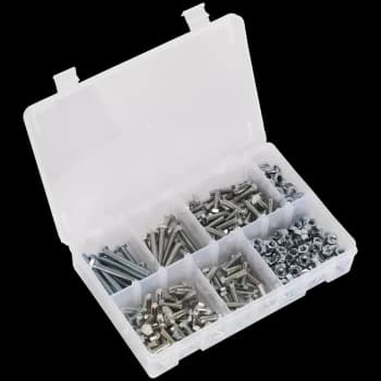 Image of Sealey High Tensile Set Screw, Nut and Washer Assortment M6 Pack of 408