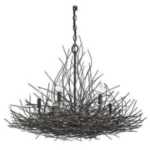 Image of Organique 6 Light Pendant Chandelier Light Old Bronze, E14
