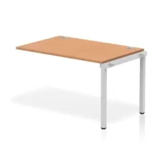 Image of Impulse Bench Single Row Ext Kit 1200 Silver Frame Office Bench Desk Oak