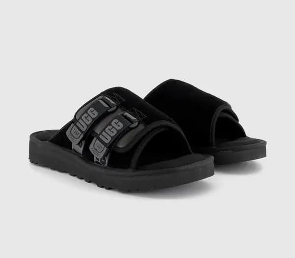 Image of UGG Womens Goldencoast Strap Slides Black, 10