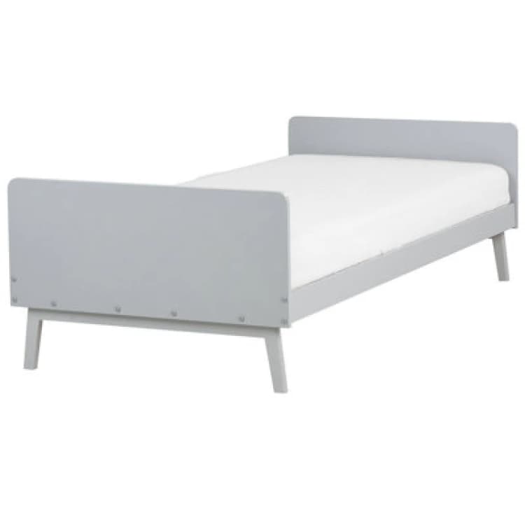 Image of Beliani Bed Pine Wood Bonnac 90 X 200 Cm (Eu Single) Grey
