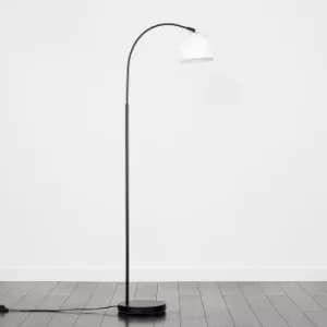 Image of Curva Floor Lamp in Black with White Shade
