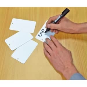 Image of White Plastic Tags 100X45 MM 250MU Unwired (Pk-500)
