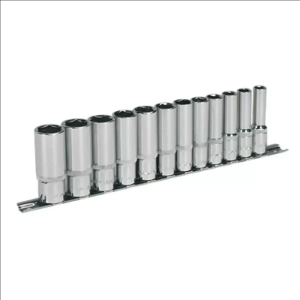 Image of Genuine SEALEY AK2694 Socket Set 12pc 3/8Sq Drive 6pt Deep WallDrive® Metric