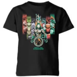 Image of Aquaman Unite The Kingdoms Kids T-Shirt - Black - 11-12 Years