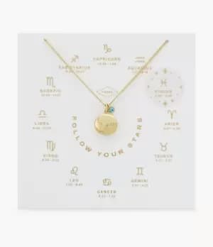 Image of Fossil Women Pisces Crystal Gold Tone Brass Pendant Necklace