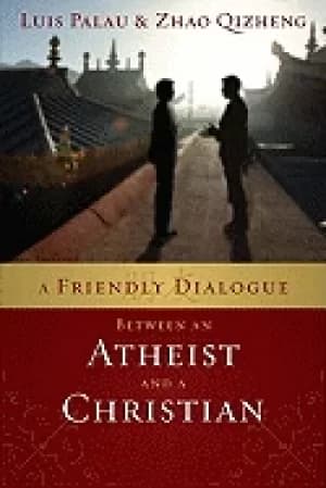 Image of friendly dialogue between an atheist and a christian