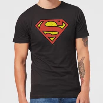 Image of Originals Official Superman Crackle Logo Mens T-Shirt - Black - 3XL - Black