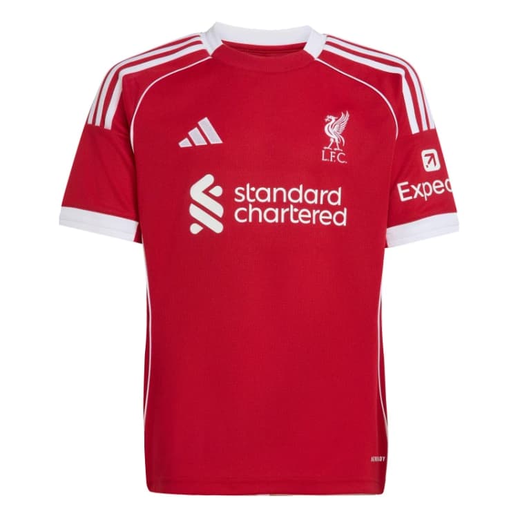 Image of Adidas Liverpool FC Home Kit for Kids 2025/26 Rouge Unisex 13/14 ans JV6436