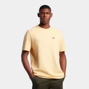 Image of Mens Sandwash Pique T-Shirt - Gold Haze - M