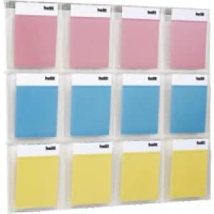Image of Placativ Helit Placativ Wall Display 12xA4 Pockets Clear H6811102