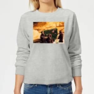 Image of Star Wars Jawas Christmas Tree Womens Christmas Sweatshirt - Grey - 3XL