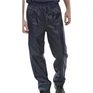 Image of Bdri Weatherproof Large Work Trousers Navy Blue