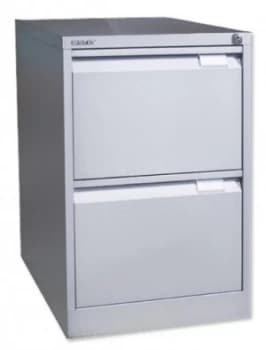 Image of Bisley 2 Drawer Locking Foolscap Filing Cabinet - Grey