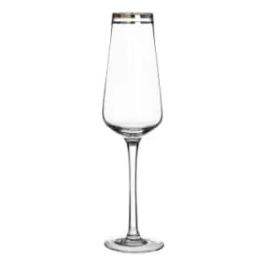 Image of Set of 4 Gold/Silver Stripe Champagne Glasses