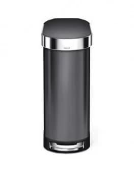 Image of Simplehuman Slim 45-Litre Stainless Steel Pedal Bin ; Black