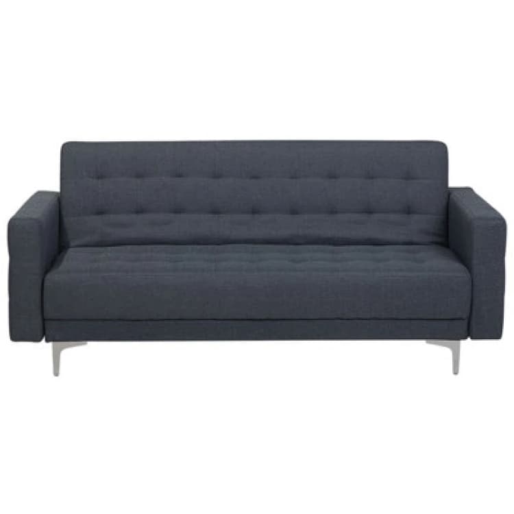 Image of Beliani Sofa Bed 3 Seater Aberdeen Fabric Dark Grey
