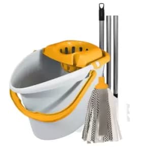 Image of Charles Bentley Brights Mop & Bucket Set - Yellow