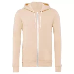Image of Canvas Unixex Zip-up Polycotton Fleece Hooded Sweatshirt / Hoodie (XS) (Peach)