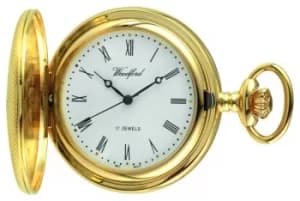 Image of Woodford Mens Mechanical Gold-Plated Pocket 1056 Watch