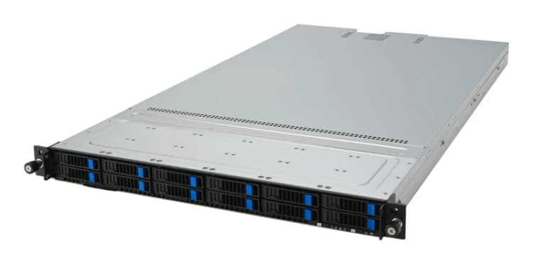 Image of ASUS RS501A-E12-RS12U LGA 6096 Rack (1U) Black. Silver