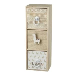 Image of Mini 3 Drawer Cabinet With Llama Handles By Heaven Sends