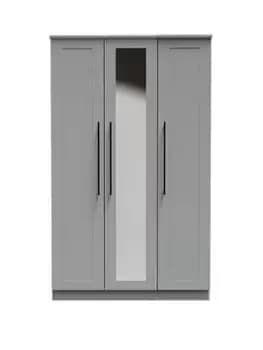 Image of Swift Hayle Part Assembled 3 Door Mirrored Wardrobe
