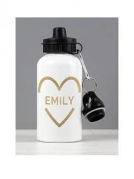 Image of Personalised Gold Heart Drinks Bottle