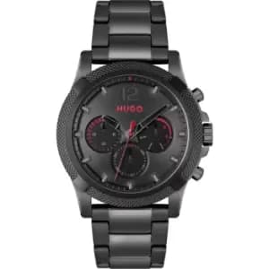 Image of Gents HUGO #IMPRESSFORHIM Black IP Bracelet Watch