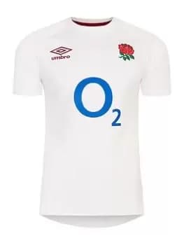 Image of Umbro Mens England Home Replica Short Sleeved Jersey, White, Size S, Men