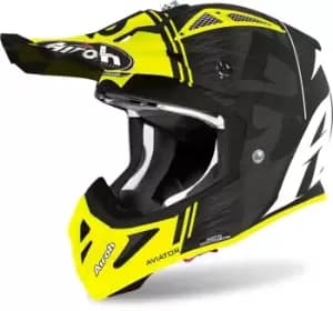 Image of Airoh Aviator ACE Kybon, black-yellow Size M black-yellow, Size M