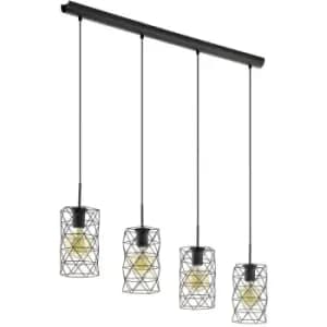 Image of Estevau - 4 Light Ceiling Pendant Bar Dark Brown, E27 - Eglo