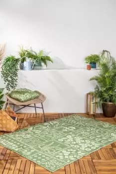 Image of Forage Garden Woven Floral UV & Water Resistant Outdoor Rug