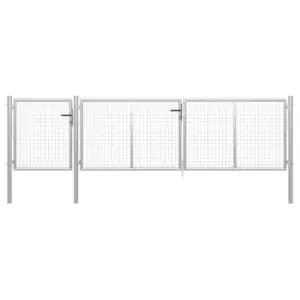 Image of Vidaxl Garden Gate Steel 400X100 Cm Silver