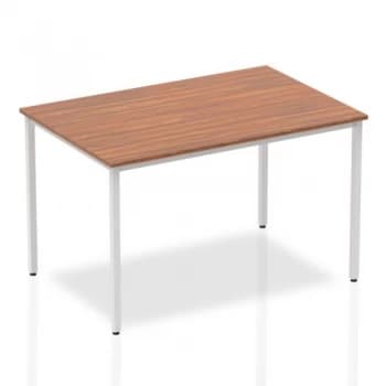 Image of Trexus Rectangular Box Frame Silver Leg Table 1200x800mm Walnut Ref