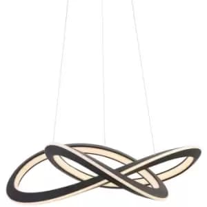 Image of Merano Ragusa Single Pendant Ceiling Lamp, Textured Black, White