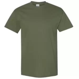 Image of Gildan Mens Heavy Cotton Short Sleeve T-Shirt (Pack Of 5) (L) (Military Green)