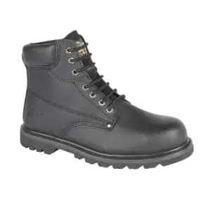 Image of Grafters Mens Padded Safety Toe Cap Boots (10 UK) (Black)