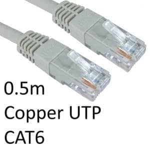 Image of RJ45 (M) to RJ45 (M) CAT6 0.5m Grey OEM Moulded Boot Copper UTP Network Cable