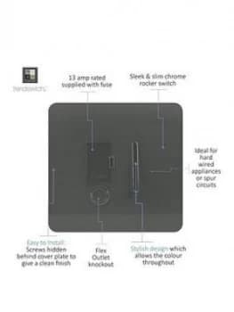 Image of Trendiswitch Switched 13A Fused Spur Charcoal