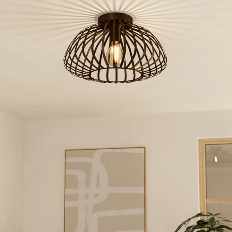 Image of EGLO Espinal Brown Steel Contemporary Ceiling Light Brown