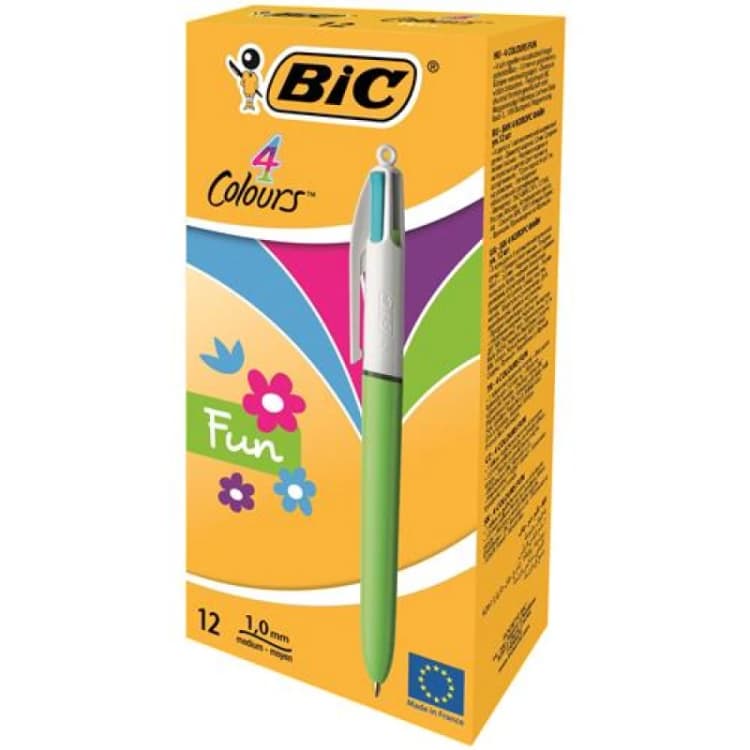 Image of Bic BIC 982870 ballpoint pen Green Pink Purple Turquoise Multifunction ballpoint pen 12 pc(s) 982870
