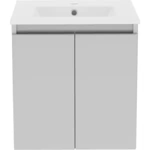 Image of Atlanta Double Door Wall Hung Basin Unit With Basin Pearl 500mm in Grey MFC