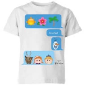 Image of Disney Frozen I Love Heat Emoji Kids T-Shirt - White - 11-12 Years