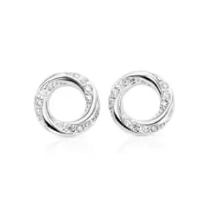Image of Theia Selene Silver CZ Swirl Earrings