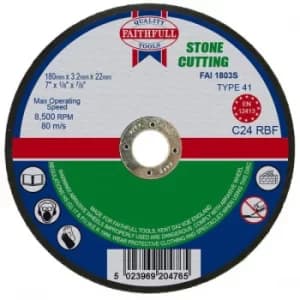 Image of Faithfull FAI1803S Stone Cut Off Disc 180 x 3.2 x 22.23mm